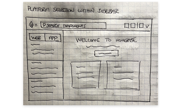 Platform selection in left sidebar sketch